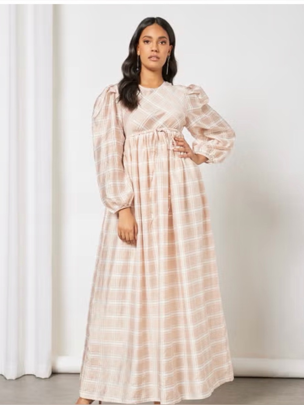 ⭐️NWT Ghospell Envelop Checked maxi Dress⭐️